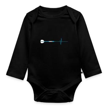 Dartpfeil Pfeil Puls Darts - Baby Bio-Langarm-Body - Schwarz - Vorne