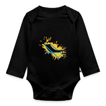 splashes beach chair color drops blobs liegestu - Organic Longsleeve Baby Bodysuit - black - Front