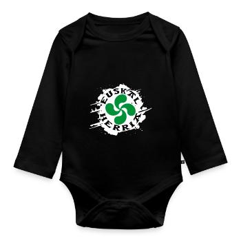 Croix Basque - Lauburu - Body Bébé bio manches longues - noir - Devant
