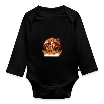 Hunting - Organic Longsleeve Baby Bodysuit - black - Front