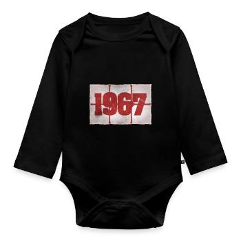 Né en 1967 - Body Bébé bio manches longues - noir - Devant