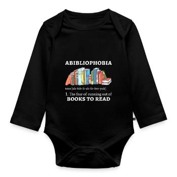 Abibliophobia Definition I - Livres - Body Bébé bio manches longues - noir - Devant