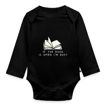 Livres Lire Leeratte Livre - Body Bébé bio manches longues - noir - Devant