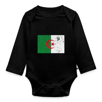 Algérie - Body Bébé bio manches longues - noir - Devant