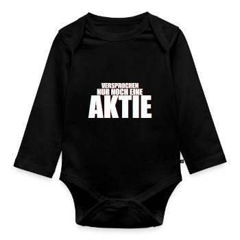 Versprochen nur noch eine Aktie Börse Geschenkidee - Baby Bio-Langarm-Body - Schwarz - Vorne