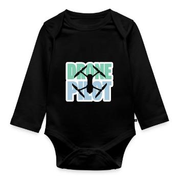 Drone Pilot Drone Drones Drone Drone Cadeau de course - Body Bébé bio manches longues - noir - Devant