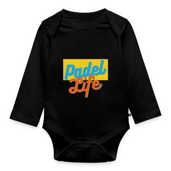 Padel Life - Baby Bio-Langarm-Body - Schwarz - Vorne