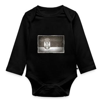 Serbien - Baby Bio-Langarm-Body - Schwarz - Vorne