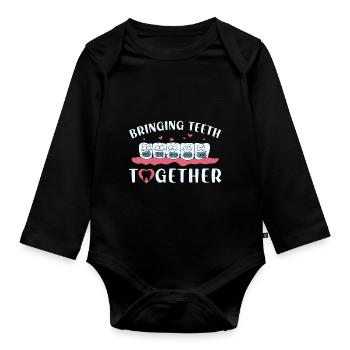 Braces Dentist Funny Orthodontist - Baby Bio-Langarm-Body - Schwarz - Vorne