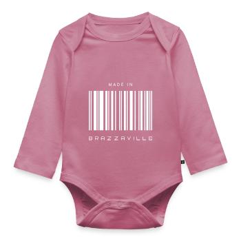 Made in Brazzaville - Body Bébé bio manches longues - mauve - Devant