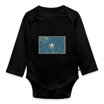 Somalia - Organic Longsleeve Baby Bodysuit - black - Front