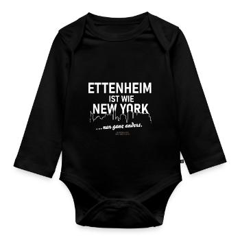 Ettenheim ist wie New York - Baby Bio-Langarm-Body - Schwarz - Vorne
