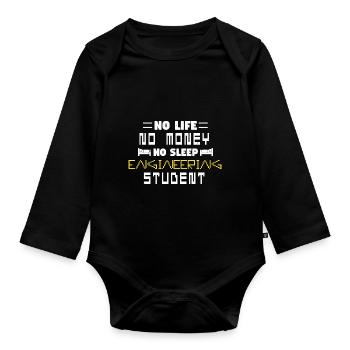 Engineering student Engineering student - Organic Longsleeve Baby Bodysuit - black - Front