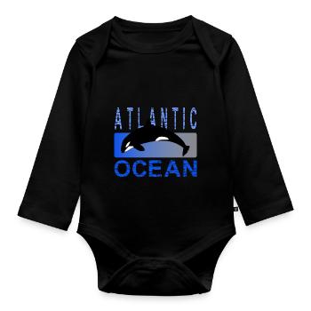 Atlantischer Ozean - Baby Bio-Langarm-Body - Schwarz - Vorne