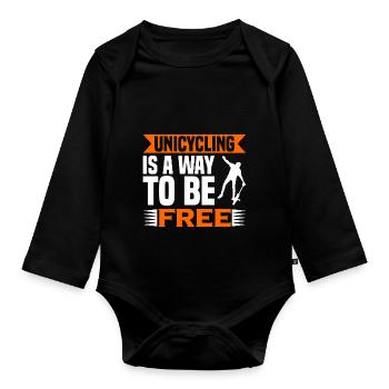 Unicycling Unicycling Unicycling Gift - Organic Longsleeve Baby Bodysuit - black - Front