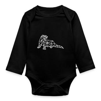 Ligne géométrique Otter - Body Bébé bio manches longues - noir - Devant