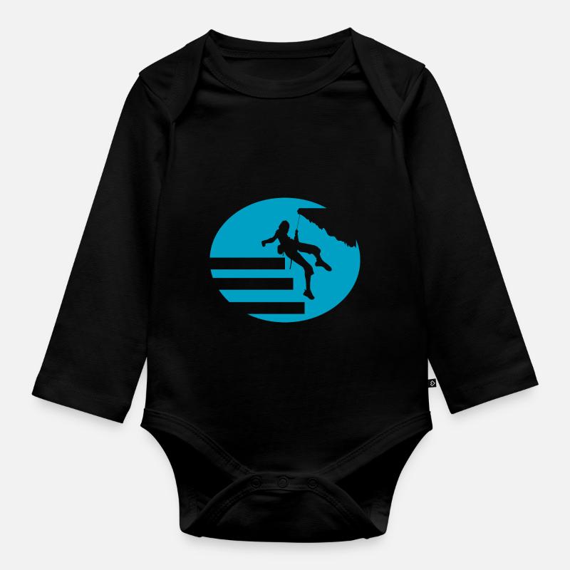 Bouldern Klettern Climbing - Baby Bio-Langarm-Body - Schwarz