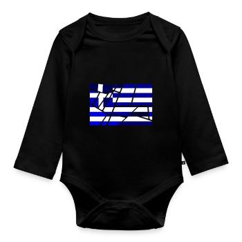 Grèce - Body Bébé bio manches longues - noir - Devant