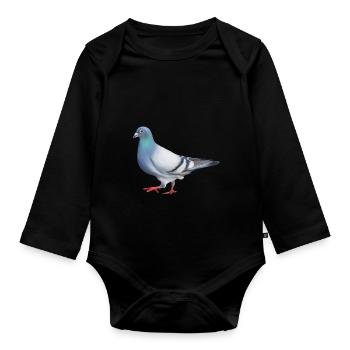 TAUBE - Baby Bio-Langarm-Body - Schwarz - Vorne
