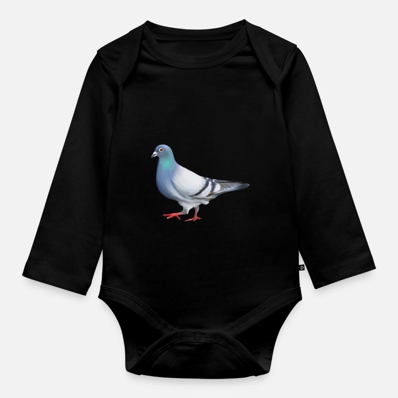TAUBE - Baby Bio-Langarm-Body - Schwarz