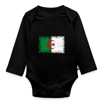 Algérie - Body Bébé bio manches longues - noir - Devant