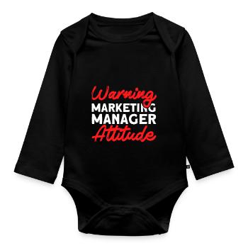 Hiring Marketing Manager Digital Marketing - Organic Longsleeve Baby Bodysuit - black - Front