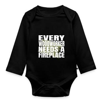 americas funny carpenter quotes jokes - Baby Bio-Langarm-Body - Schwarz - Vorne