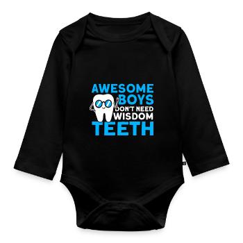 Wisdom Teeth Wisdom Tooth Patient Dentist - Organic Longsleeve Baby Bodysuit - black - Front