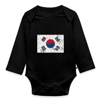 Südkorea - Baby Bio-Langarm-Body - Schwarz - Vorne