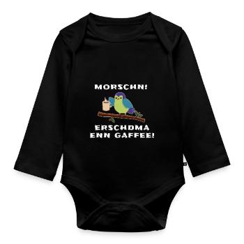 Sachsen Gaffee - Baby Bio-Langarm-Body - Schwarz - Vorne