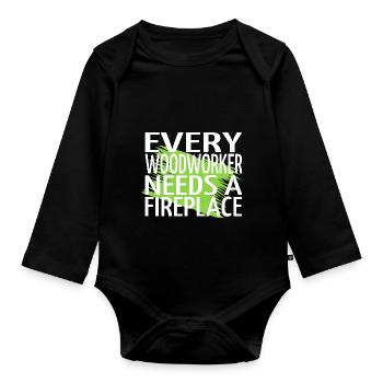 marteau-piqueur présente de fiers t-shirts de crâne de charpentier - Body Bébé bio manches longues - noir - Devant