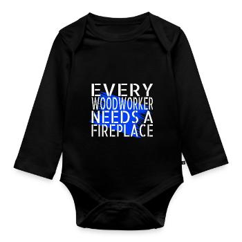 hearbeat quote arborists badge arboriculture love - Organic Longsleeve Baby Bodysuit - black - Front