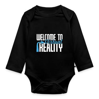 To Virtual Reality - Organic Longsleeve Baby Bodysuit - black - Front