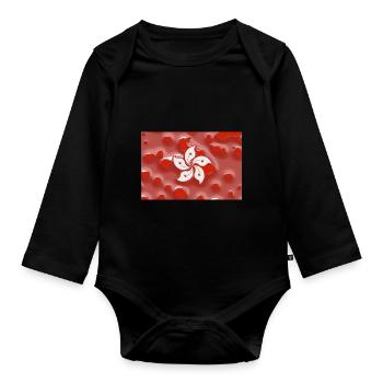 Hong Kong - Organic Longsleeve Baby Bodysuit - black - Front
