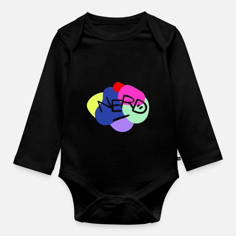 NERD - Baby Bio-Langarm-Body - Schwarz