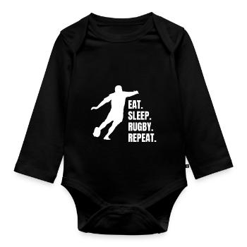 Rugby Rugby Coach Rugby Team Cadeau Joueur de Rugby - Body Bébé bio manches longues - noir - Devant