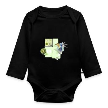 Photos esthétiques vertes chemises à capuche etc doux - Body Bébé bio manches longues - noir - Devant