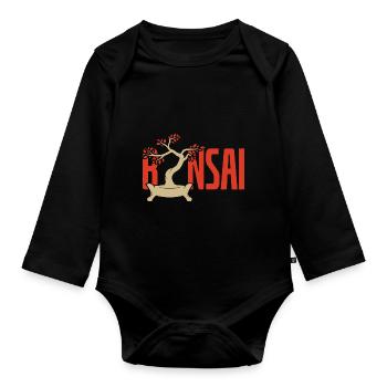 Bonsai Tree - Organic Longsleeve Baby Bodysuit - black - Front