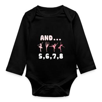 Ballet Dancer Dance Ballerina Sport Girl Femme - Body Bébé bio manches longues - noir - Devant