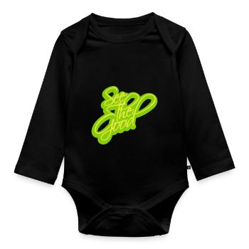 see the good quote - Organic Longsleeve Baby Bodysuit - black - Front