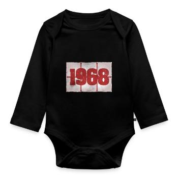 Né en 1968 - Body Bébé bio manches longues - noir - Devant