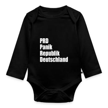 PRD Panik Republik Deutschland - Baby Bio-Langarm-Body - Schwarz - Vorne