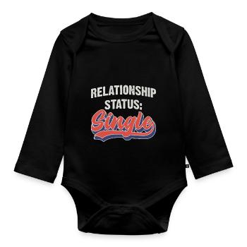 Relationship status: Single - Organic Longsleeve Baby Bodysuit - black - Front