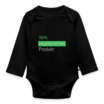 100% vegetarisches Produkt - Baby Bio-Langarm-Body - Schwarz - Vorne