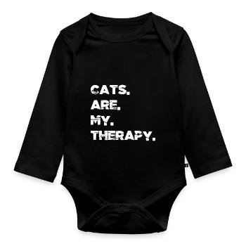 birthday present idea persian cat persian present - Organic Longsleeve Baby Bodysuit - black - Front