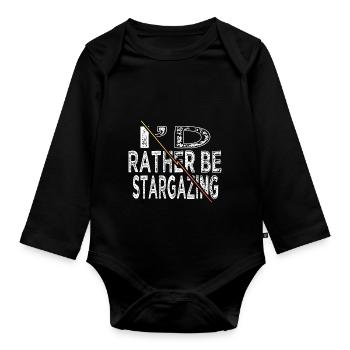 bday art astronomy lovers sayings present idea - Organic Longsleeve Baby Bodysuit - black - Front