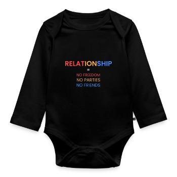 Relation= pas de liberté - Body Bébé bio manches longues - noir - Devant