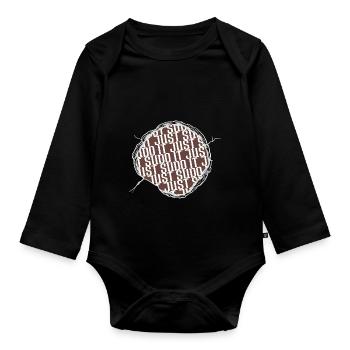 happy computer programming profession present idea - Organic Longsleeve Baby Bodysuit - black - Front