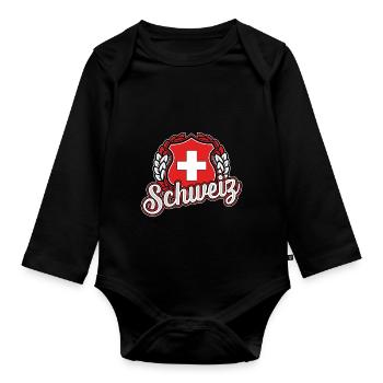Schweiz - Baby Bio-Langarm-Body - Schwarz - Vorne