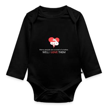 Ich liebe Schlangen! - Baby Bio-Langarm-Body - Schwarz - Vorne